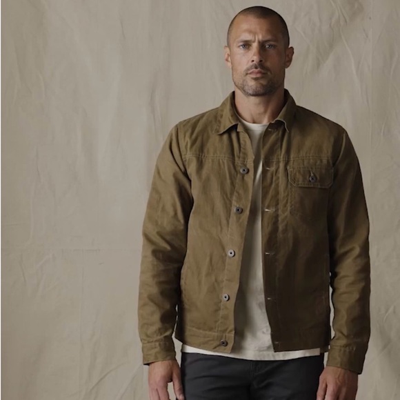 Huckberry Brown Shirt Jacket with Striped Interior - Picture 3 of 7